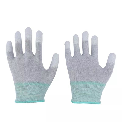 Sợi carbon dệt kim PU Đầu ngón tay tráng chống tĩnh điện Phù hợp trên cùng ESD Găng tay chống cắt Điện tử làm việc