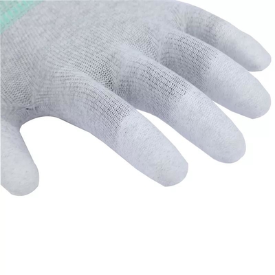 Sợi carbon dệt kim PU Đầu ngón tay tráng chống tĩnh điện Phù hợp trên cùng ESD Găng tay chống cắt Điện tử làm việc