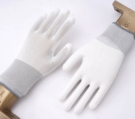 Nylon làm việc chống tĩnh điện Găng tay 13 thước đo Sợi carbon liền mạch Găng tay ESD phù hợp nhất