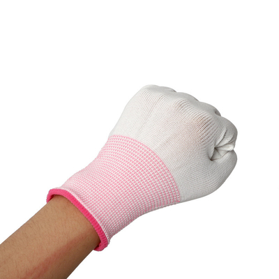 OEM chống tĩnh điện bằng sợi carbon ESD Finger Top Fit Găng tay tráng PU 13 Gauge Găng tay ESD màu xám