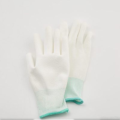 OEM chống tĩnh điện bằng sợi carbon ESD Finger Top Fit Găng tay tráng PU 13 Gauge Găng tay ESD màu xám