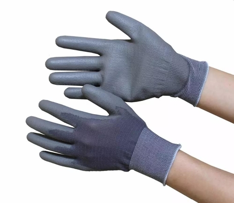 Nylon dệt kim chống tĩnh điện Găng tay chống tĩnh điện PU tráng phòng sạch Palm Fit Găng tay an toàn ESD