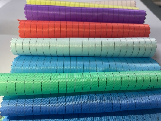 Vải dẫn điện chống tĩnh điện 100% Polyester Sọc chống tĩnh điện Esd Poly Vải lưới Twill cho đồng phục