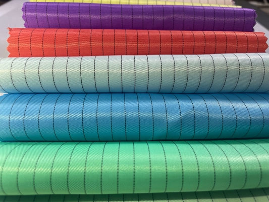 Vải dẫn điện chống tĩnh điện 100% Polyester Sọc chống tĩnh điện Esd Poly Vải lưới Twill cho đồng phục