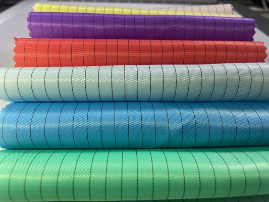 Vải dẫn điện chống tĩnh điện 100% Polyester Sọc chống tĩnh điện Esd Poly Vải lưới Twill cho đồng phục