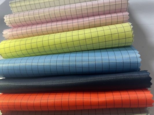 Vải ESD chống tĩnh điện nhẹ Polyester Cotton Thoải mái Vải dải ESD 5 mm cho phòng sạch Quần áo chống tĩnh điện