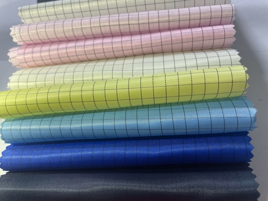 Vải ESD chống tĩnh điện nhẹ Polyester Cotton Thoải mái Vải dải ESD 5 mm cho phòng sạch Quần áo chống tĩnh điện