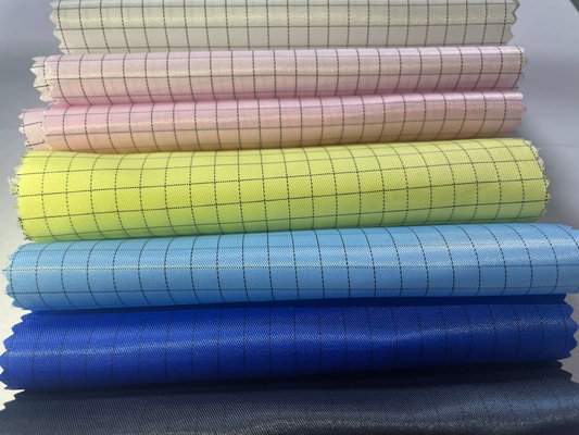 Vải ESD chống tĩnh điện nhẹ Polyester Cotton Thoải mái Vải dải ESD 5 mm cho phòng sạch Quần áo chống tĩnh điện