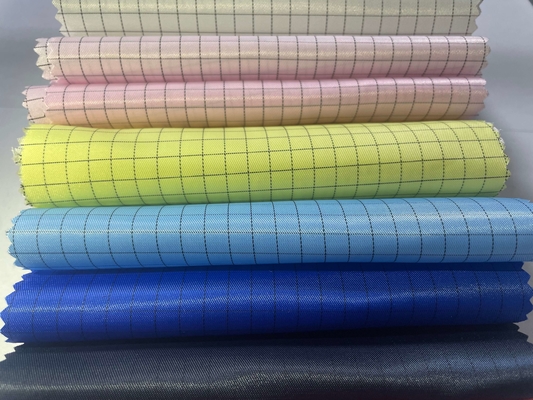 Vải ESD chống tĩnh điện nhẹ Polyester Cotton Thoải mái Vải dải ESD 5 mm cho phòng sạch Quần áo chống tĩnh điện