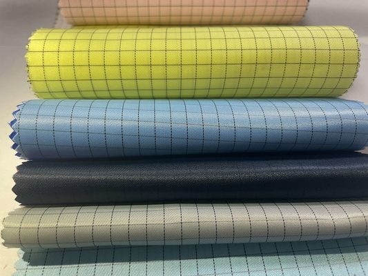 Vải ESD chống tĩnh điện 100D * 100D 98% Polyester 2% Dây tóc dẫn điện