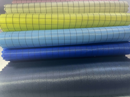 Vải ESD chống tĩnh điện 100D * 100D 98% Polyester 2% Dây tóc dẫn điện