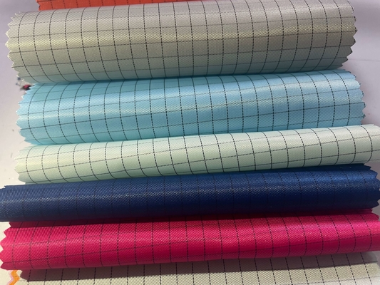 Lưới 5 mm Màu cam hồng Polyester Vải dệt thoi chống tĩnh điện cho quần áo chống tĩnh điện