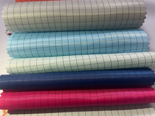 Lưới 5 mm Màu cam hồng Polyester Vải dệt thoi chống tĩnh điện cho quần áo chống tĩnh điện