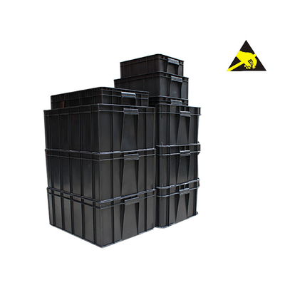 Hộp đựng Esd Màu đen chống tĩnh điện vĩnh viễn Nhựa Esd Tote điện tử Hộp đựng Caseesd dẫn điện có nắp