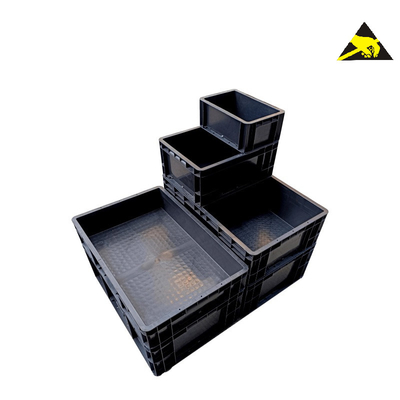 Khay ESD Thành phần dẫn điện Thùng chứa Hộp tuần hoàn chống tĩnh điện Khay vận chuyển Esd Hộp Esd phòng sạch