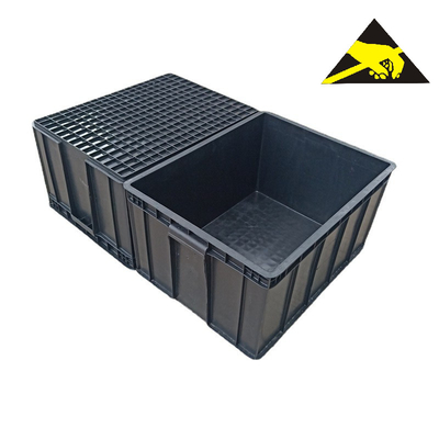 Hộp nhựa ESD Thùng đựng Pp Gấp Hậu cần Dẫn điện Hộp lưu trữ chống tĩnh điện Bảng Hộp tote lớn