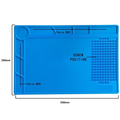 Thảm điện thoại cao su silicone màu xanh lam không độc hại Tấm đệm điện thoại bằng cao su silicon có phần từ tính