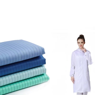 Phòng sạch Vải ESD chống tĩnh điện Vải bông Polyester 100d * 100d