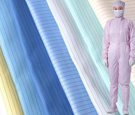 Polyester Chống tĩnh điện ESD Vải Nhà máy điện tử Vải phòng sạch
