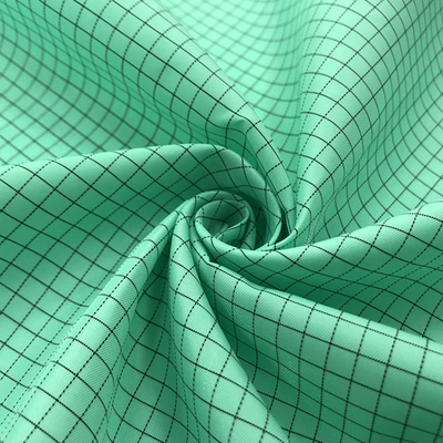 Polyester 5mm Lưới chống tĩnh điện Vải ESD Taffeta Sọc cho hàng may mặc ESD