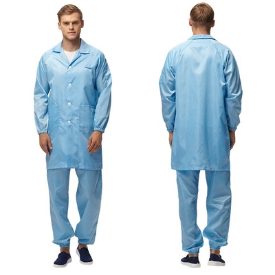 Bộ quần áo làm việc chống tĩnh điện ESD 98% Polyester 2% Carbon Quần áo phòng sạch