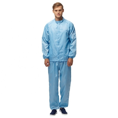 Bộ quần áo làm việc chống tĩnh điện ESD 98% Polyester 2% Carbon Quần áo phòng sạch