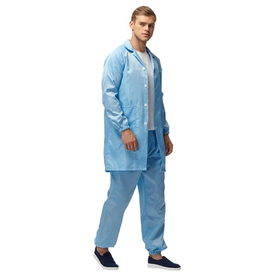 Bộ quần áo làm việc chống tĩnh điện ESD 98% Polyester 2% Carbon Quần áo phòng sạch