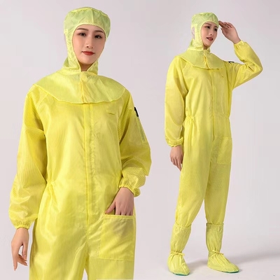 Phòng sạch ESD Quần áo công nhân Bộ quần áo chống tĩnh điện 100D * 100D