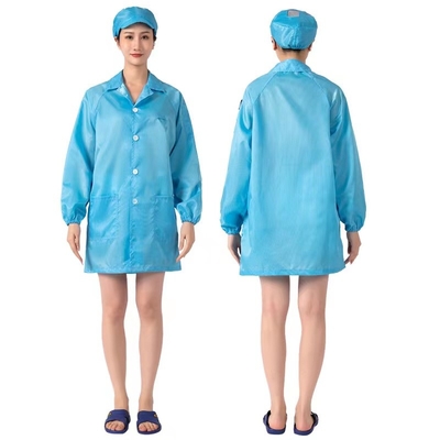 Tất cả các kích cỡ Hàng may mặc chống tĩnh điện Tùy chỉnh Vải lót miễn phí Bộ quần áo lao động phòng sạch