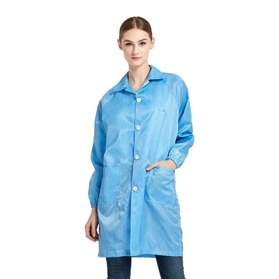Áo khoác phòng thí nghiệm ESD Quần chống tĩnh điện Polyester cho hội thảo điện tử