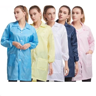 165 * 80 ESD Quần áo chống tĩnh điện Phòng sạch Smock Overcoat 100D * 100D