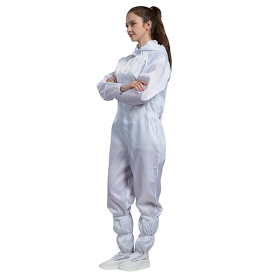 Áo liền quần chống tĩnh điện ESD White Stand Collar Jumpsuit phòng sạch
