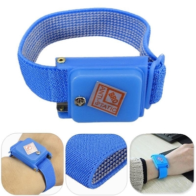 Dây đeo cổ tay bằng kim loại màu xanh chống tĩnh điện ESD Không dây Làm việc điện tử không dây