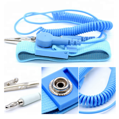 Màu xanh lam 3 mét Dòng vải PVC Vòng đeo tay ESD Vòng đeo tay cho phòng sạch