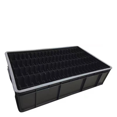 ESD OEM Chống tĩnh điện Thùng chứa nhựa tùy chỉnh Pallet lưu thông màu đen
