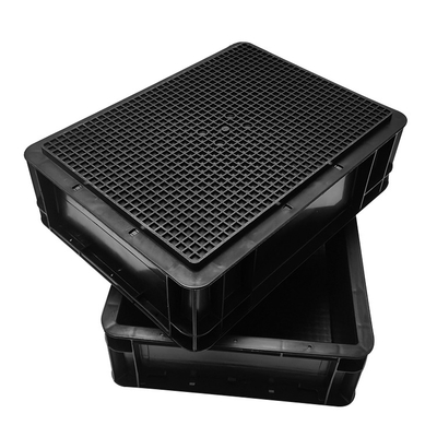 Hộp nhựa dẫn điện ESD Hộp tote sóng chống tĩnh điện màu đen