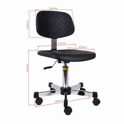 Máy tính trường học Ghế phòng thí nghiệm chống tĩnh điện PU có thể điều chỉnh bằng bánh xe