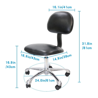 Ghế phòng thí nghiệm ESD có thể điều chỉnh Ghế tác vụ nâng khí thẳng đứng bằng kim loại trong phòng sạch
