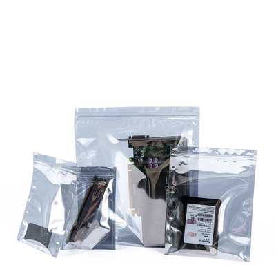 Túi che chắn tĩnh in tùy chỉnh bằng nhựa Khóa zip mở phẳng LDPE