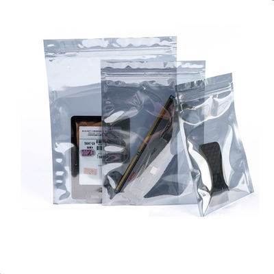 Túi che chắn tĩnh in tùy chỉnh bằng nhựa Khóa zip mở phẳng LDPE