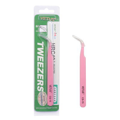 Pink Straight ST-12 Vetus Eyelash Tweezers Phần mở rộng bằng thép không gỉ