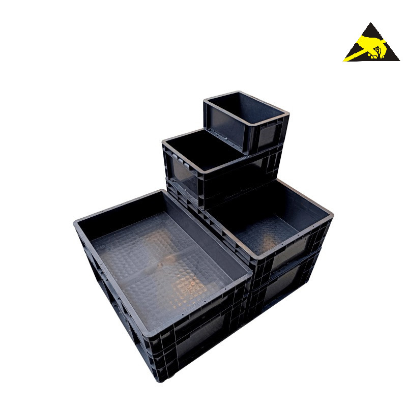 Nhỏ Màu Đen Esd An Toàn Thùng Dẫn Điện Ic Phần Khay Chống Tĩnh Điện Bộ Nhớ Hộp Đựng Hộp Đựng Eurostat Esd Hộp Có Nắp Đậy
