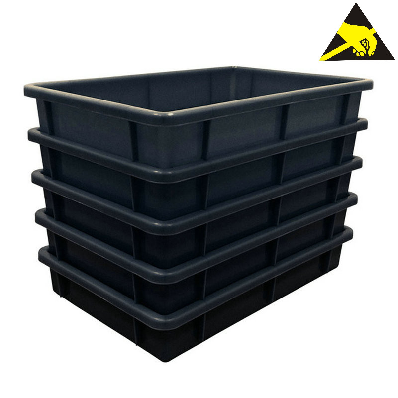 Bộ lưu trữ linh kiện chống tĩnh điện PP Khay chứa ESD Thùng Pallet Hộp dẫn điện chống tĩnh điện
