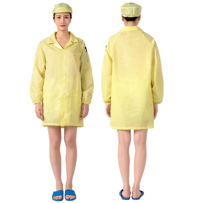 Tất cả các kích cỡ Hàng may mặc chống tĩnh điện Tùy chỉnh Vải lót miễn phí Bộ quần áo lao động phòng sạch